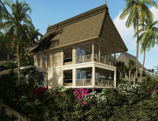 Thatched villa near the beach