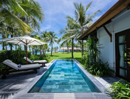 Beach villa with lap pool